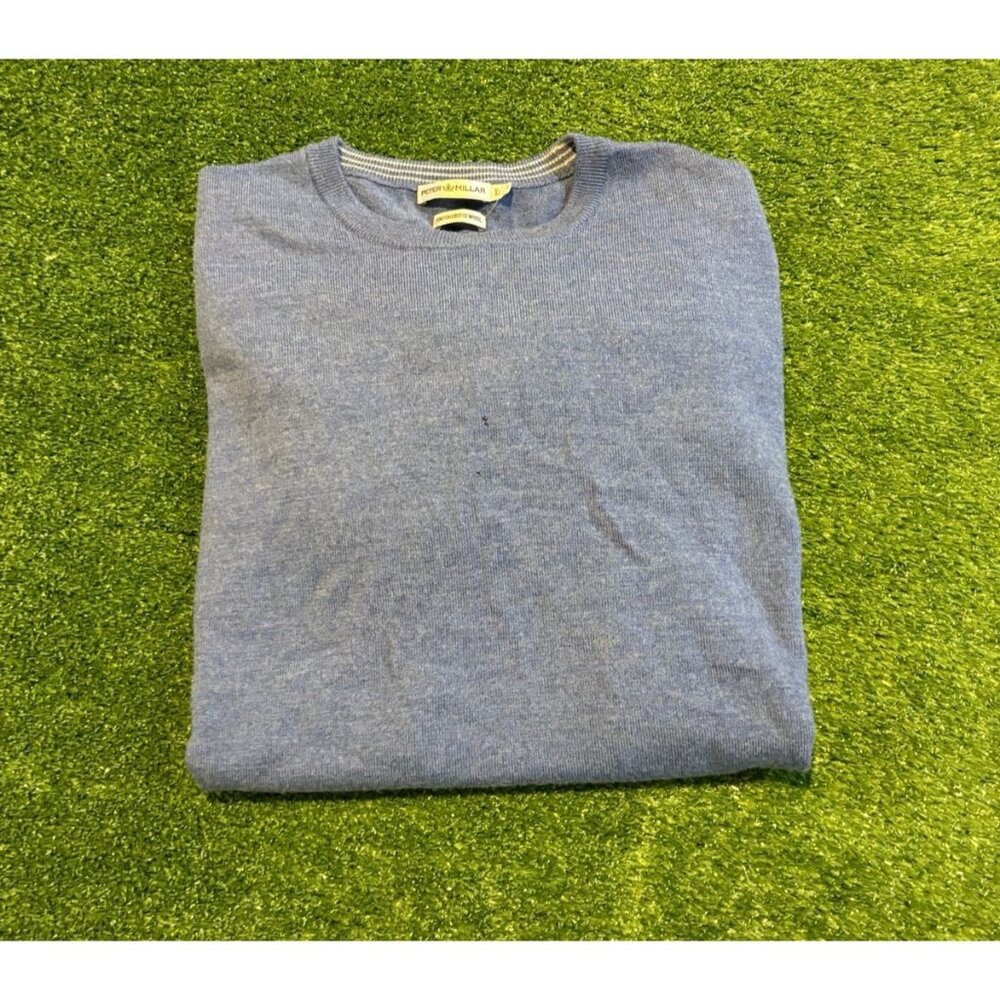 Peter Millar sweater mens extra large blue merino wool breathable lighweight P